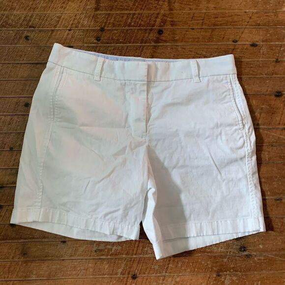 J Crew white vacationcore size 8 preppy flat front shorts - Picture 1 of 3